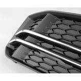 Audi A4 B9 2015-2019 S Line Front Bumper Grille Silver Chrome Left Passenger Side