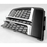 Audi A4 B9 2015-2019 S Line Front Bumper Grille Silver Chrome Left Passenger Side