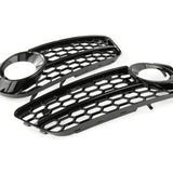 Audi A5 B8 SE 2008-12 Honeycomb Fog Light Grilles Covers Gloss Black