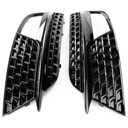 All Gloss Black Fog Light Grilles Covers Pair for Audi A5 2012-15