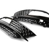 All Gloss Black Fog Light Grilles Covers Pair for Audi A5 2012-15