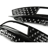 All Gloss Black Fog Light Grilles Covers Pair for Audi A5 2012-15