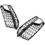 Honeycomb Gloss Black Front Fog Light Grilles Pair Left Right for Audi A5 S-Line S5 2012-2016