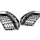 Honeycomb Gloss Black Front Fog Light Grilles Pair Left Right for Audi A5 S-Line S5 2012-2016