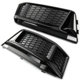 Audi S4 & A4 S-Line Black Front Bumper Lower Side Grilles Left Right Pair 2015-2019