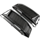 Audi S4 & A4 S-Line Black Front Bumper Lower Side Grilles Left Right Pair 2015-2019