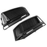 Audi S4 & A4 S-Line Black Front Bumper Lower Side Grilles Left Right Pair 2015-2019