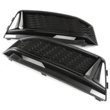 Audi S4 & A4 S-Line Black Front Bumper Lower Side Grilles Left Right Pair 2015-2019