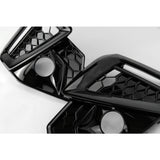 Audi A4 B9 Facelift RS4 Style All Gloss Black Honeycomb Front Bumper Grille and Fog Light Covers Kit