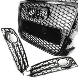 RS3 Style Honeycomb Front Grille & Fog Lights for Audi A3 8p S Line