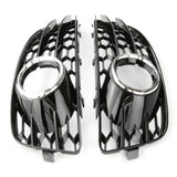 Audi A3 8P 2008-12 S-Line Honeycomb Fog Light Grilles Covers Pair