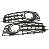 Audi A3 8P 2008-12 S-Line Honeycomb Fog Light Grilles Covers Pair