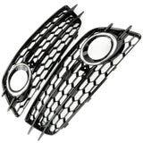 Audi A4 B8 08-12 S-Line Honeycomb Fog Light Grilles Covers Pair