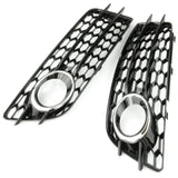 Audi A4 B8 08-12 S-Line Honeycomb Fog Light Grilles Covers Pair