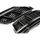 Audi A4 B9 2015-2019 RS4 Style Honeycomb Black Front Grilles Kit