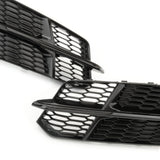 Audi A6 C7.5 Gloss Black Front Lower Side Bumper Grilles Covers 2016-2018