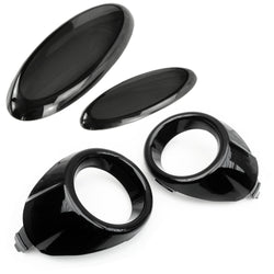 Smoked Badge Covers and Gloss Black Fog Light Surrounds for Ford Fiesta mk7