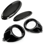 Smoked Badge Covers and Gloss Black Fog Light Surrounds for Ford Fiesta mk7