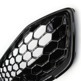 Ford Focus mk4 2019> ST Style Gloss Black Honeycomb Mesh Front Bumper Grilles