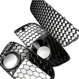 Gloss Black Honeycomb Lower Grille and Fog Light Grilles Kit for VW Golf mk5 GTI