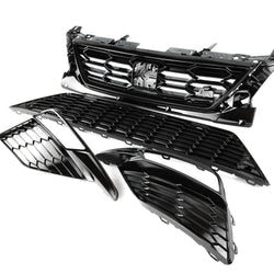 Custom All Gloss Black FR Style Grilles Kit for SEAT Leon mk3 2013 - 2016