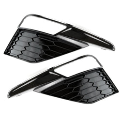 All Gloss Black Front Bumper Fog Light Grilles for Seat Leon mk3.5 2017 - 2020