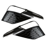 All Gloss Black Front Bumper Fog Light Grilles for Seat Leon mk3.5 2017 - 2020