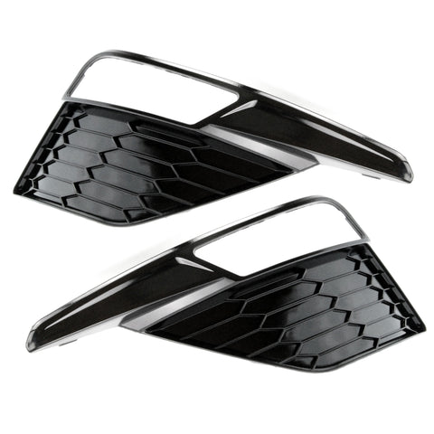 All Gloss Black Front Bumper Fog Light Grilles for Seat Leon mk3.5 2017 - 2020