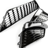 Custom All Gloss Black FR Style Grilles Kit for SEAT Leon mk3 2013 - 2016