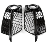 Audi Q5 S-Line RS Style Gloss Black Honeycomb Front Fog Light Grilles Pair Left Right