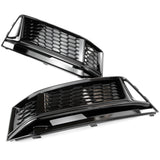 Audi S4 B9 2015-2019 All Gloss Black Front Bumper Grilles Left Right Pair Side A4