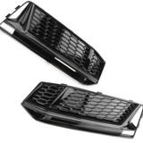 Audi S4 B9 2015-2019 All Gloss Black Front Bumper Grilles Left Right Pair Side A4