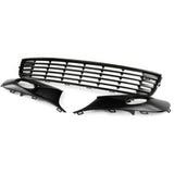 VW Caddy Van 2010-15 All Gloss Black Front Lower Bumper Grilles Fog Light Covers