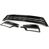 VW Caddy Van 2015- All Gloss Black Front Lower Bumper Grilles Fog Light Covers