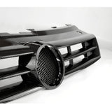 Carbon Fibre Effect Gloss Black Grey Front Bumper Grille for VW Polo 6R 2009-2013