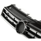 Carbon Fibre Effect Gloss Black Grey Front Bumper Grille for VW Polo 6R 2009-2013