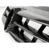 Carbon Fibre Effect Gloss Black Grey Front Bumper Grille for VW Polo 6R 2009-2013