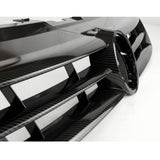 Carbon Fibre Effect Gloss Black Grey Front Bumper Grille for VW Polo 6R 2009-2013