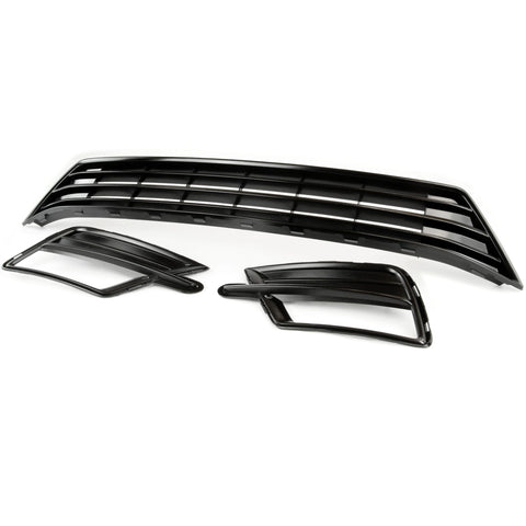 VW Caddy Van 2015-21 All Gloss Black Front Lower Bumper Grilles Fog Li