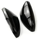 Gloss Black Door Wing Mirror Covers Caps Left & Right Side Pair to fit Peugeot 208 2019>