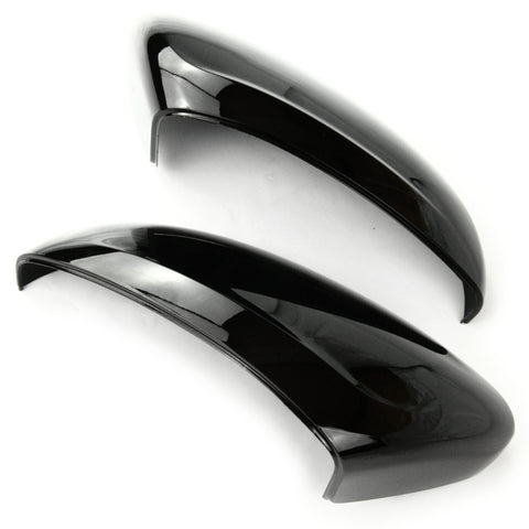 Gloss Black Door Wing Mirror Covers Caps Left & Right Side Pair to
