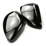 Gloss Black Door Wing Mirror Covers Caps Left & Right Side Pair to fit Peugeot 208 2019>