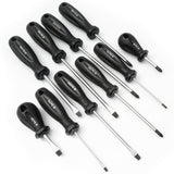 10 Piece Soft Grip Screwdrivers Set Philips & Slotted with Wall Mounted Rack