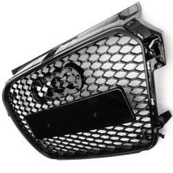 RS1 Style Front Bumper Grille Gloss Black Honeycomb to fit Audi A1 2010 -14