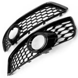 Audi A3 8P 2008-12 Honeycomb RS Style Fog Light Grilles Covers Pair