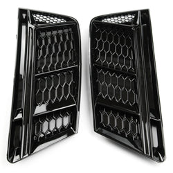 Audi A4 B9 2015-2019 Gloss Black Front Bumper Grilles Left & Right