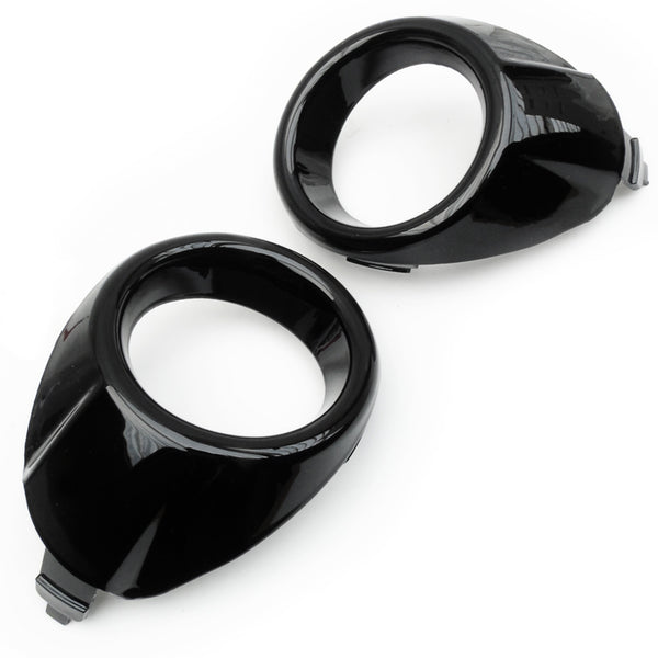 Ford Fiesta Mk7 Gloss Black Front Bumper Fog Light Covers Surrounds