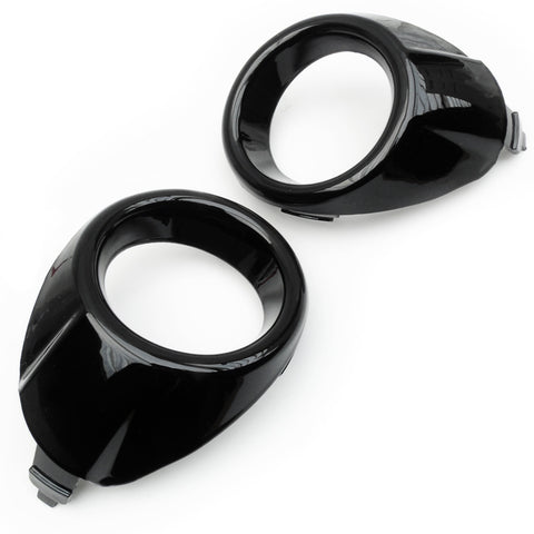 Ford Fiesta Mk7 Gloss Black Front Bumper Fog Light Covers Surrounds