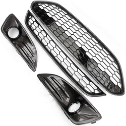 Ford Fiesta mk7 Carbon Fibre Black Honeycomb Zetec S Front Grilles Fogs