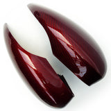 Ford Fiesta mk7 Red Black Carbon Fibre Effect Wing Mirror Covers Caps Pair